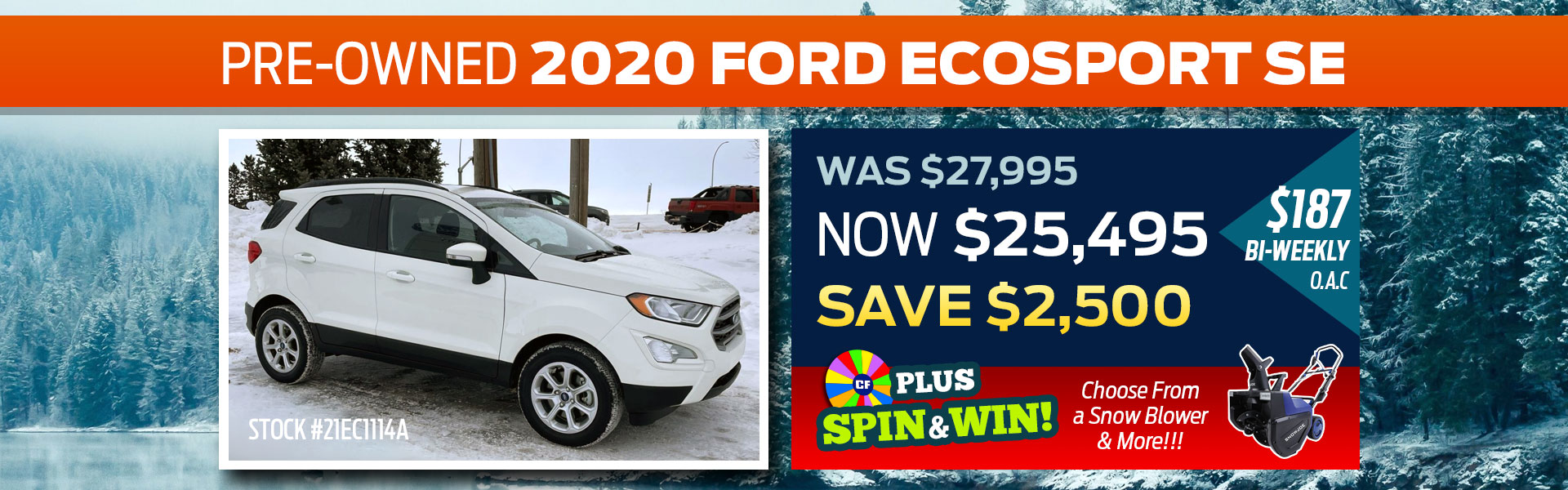 2020 Ford EcoSport SE Pre-Owned Sale Special