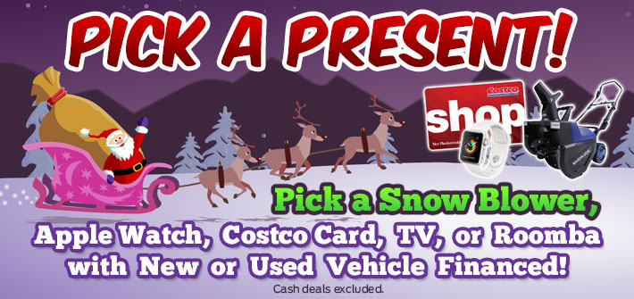 Pick A Present With New and Used Vehicle Financed!